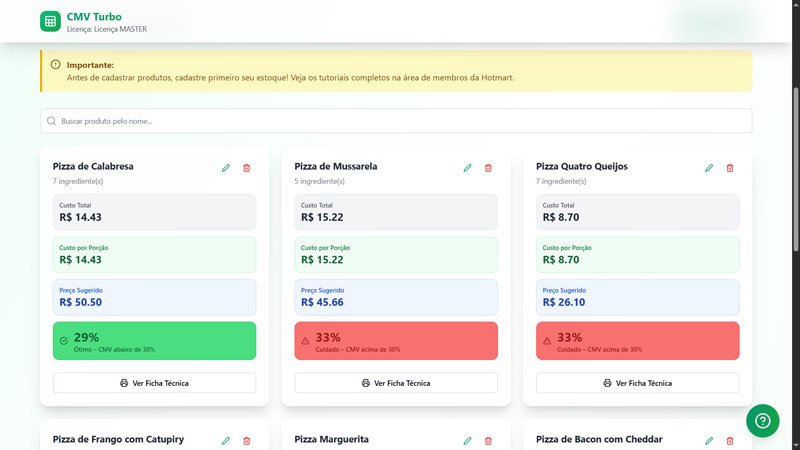 Cadastro de produtos